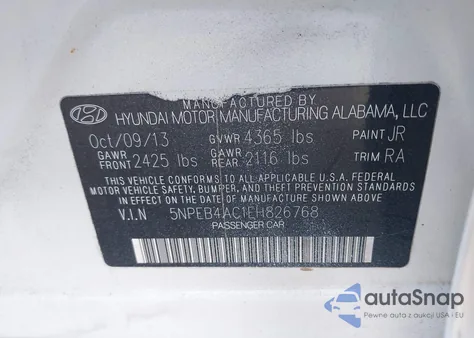 2014 Hyundai Sonata Gls из США, поврежденный, VIN 5NPEB4AC1EH826768